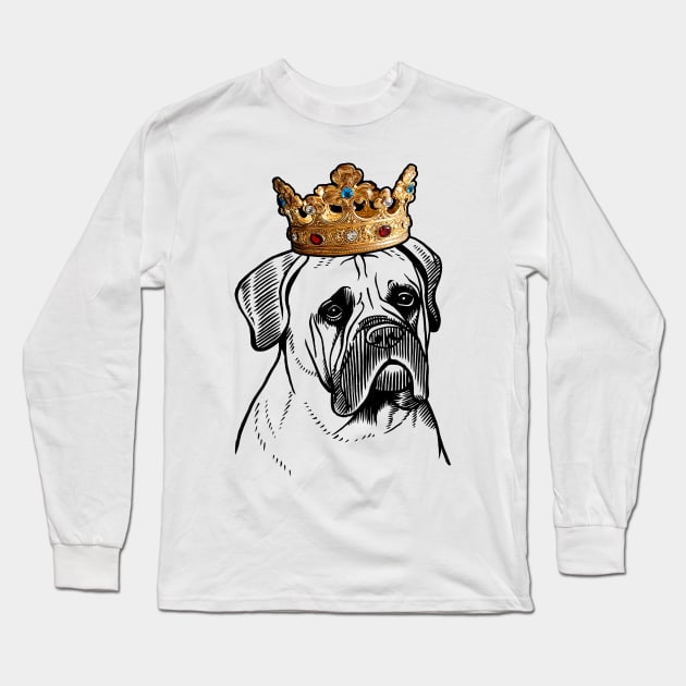 Bullmastiff Dog King Queen Wearing Crown Long Sleeve T-Shirt by millersye